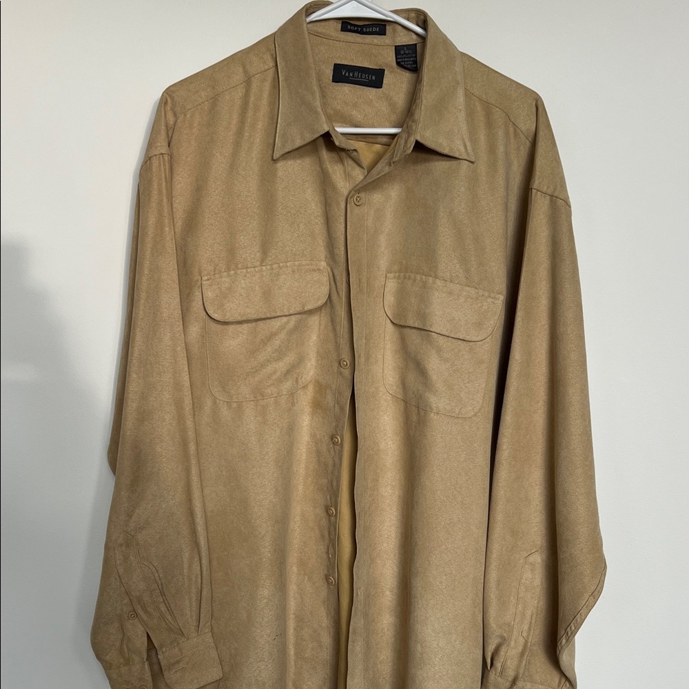 Van Heusen Men's Tan Lightweight Shirt Jacket